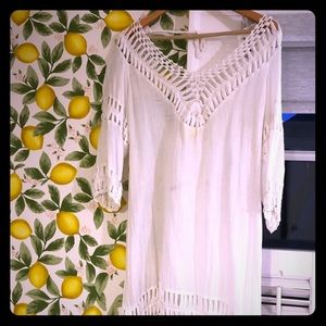 Roberta roller rabbit cotton dress knit sleeves